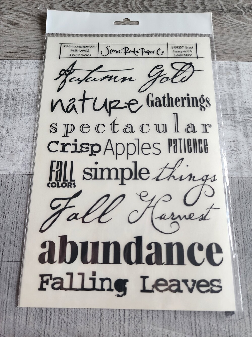 New Fall Phrases Letters Rub-Ons Transfers DCWV Scrapbooking Card Retired #47